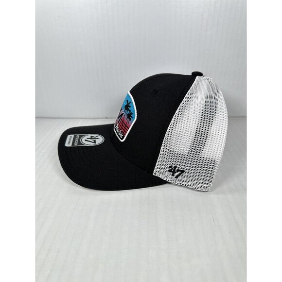 '47 Brand Miami Marlins Region Patch Trucker Adjustable Hat Snapback Black NEW - Picture 2 of 4